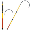 Telescoping Insulated Rescue Hook - 38in to 80in (6.7ft) Extendable Emergency Pole, Detachable 18in Hook for Electrical/Fire Rescue, Boat Safety
