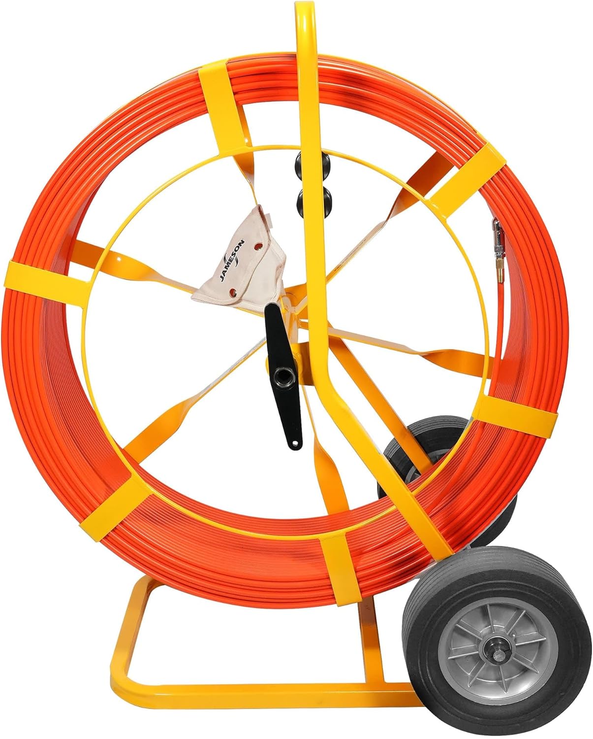 Jameson Good Buddy II 3/8" x 1000 ft Fiberglass Duct & Conduit Rodder – High-Capacity Reel with All-Terrain Wheels for Electrical and Telecom Cable Pulling
