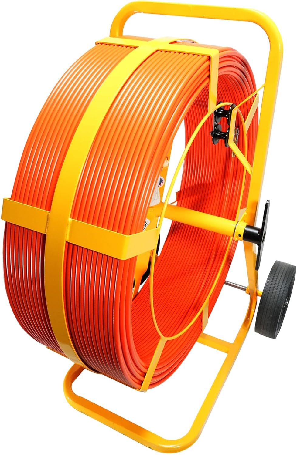 Jameson Good Buddy II 3/8" x 1000 ft Fiberglass Duct & Conduit Rodder – High-Capacity Reel with All-Terrain Wheels for Electrical and Telecom Cable Pulling