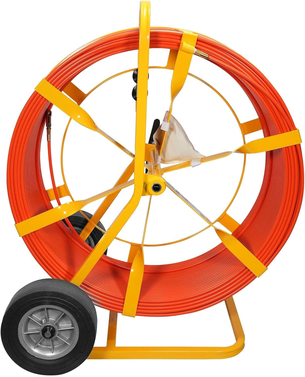 Jameson Good Buddy II 3/8" x 1000 ft Fiberglass Duct & Conduit Rodder – High-Capacity Reel with All-Terrain Wheels for Electrical and Telecom Cable Pulling