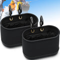 Vesici 2 Set Canvas Bucket Bag Including Hooks Aerial Oval Tool Bucket with Black Polypropylene Bottom 15 Pockets Lineman Tool Bag Organizer for Industrial Maintenance Construction Sites (White)