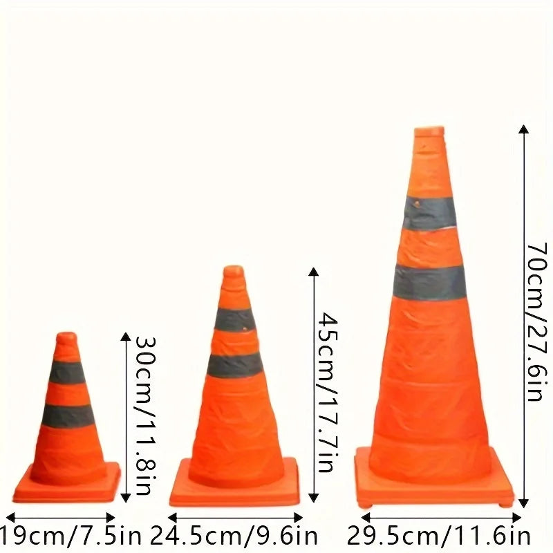 1 collapsible telescopic safety reflective traffic cone, portable warning cone for traffic emergency barrier facilities