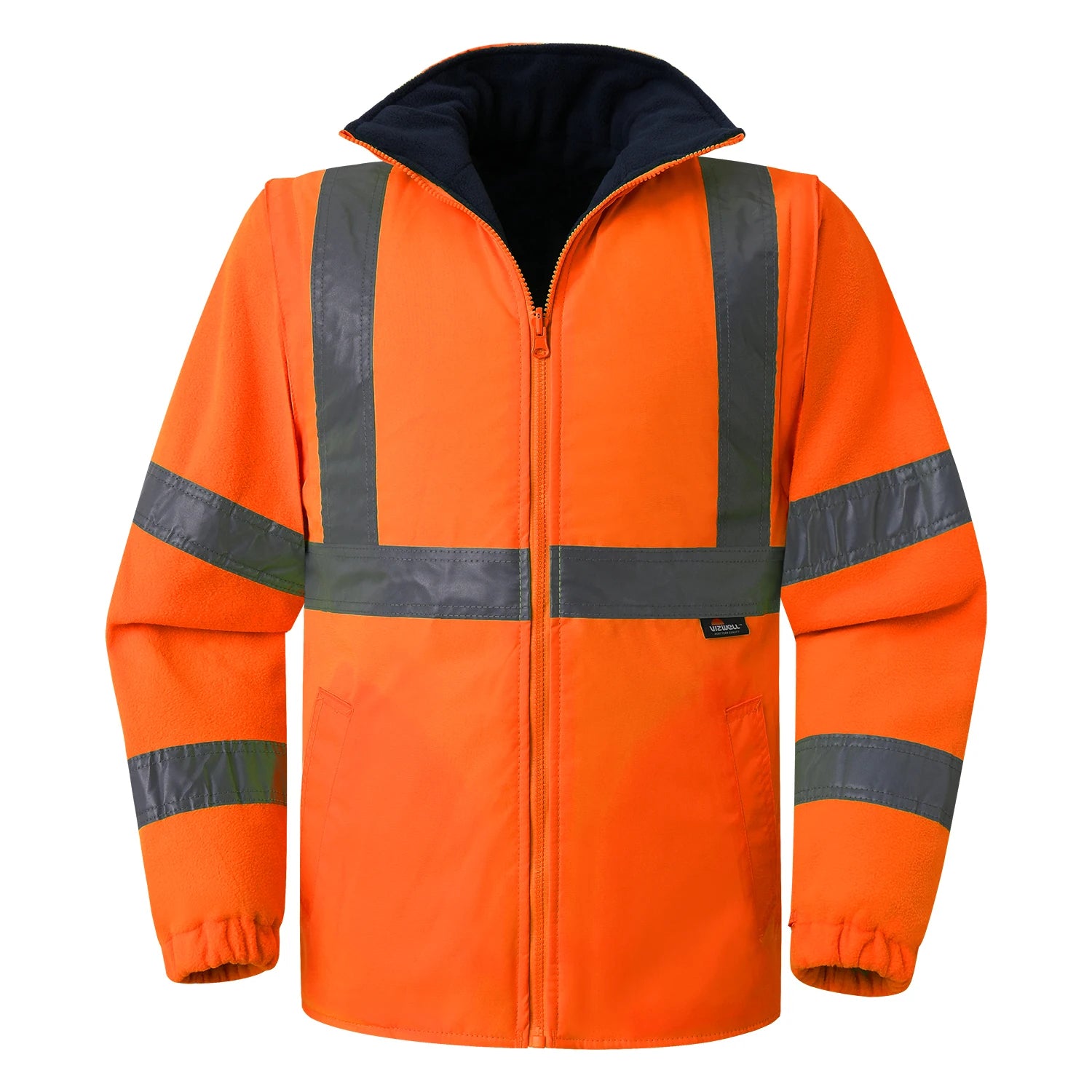 Hi Vis 5 in 1 Waterproof Parka Windbreaker Workwear Rain Coat Reflective Safety Jacket with Detachable Linner