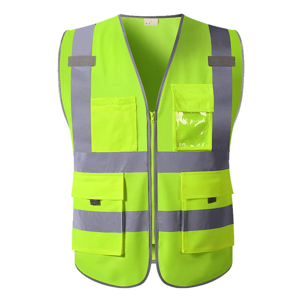 High Visibility Red Safety Vest Reflective Multipockets Summer Hi Vis Workwear Waistcoat for Aircraft Maintenance Work Jacket