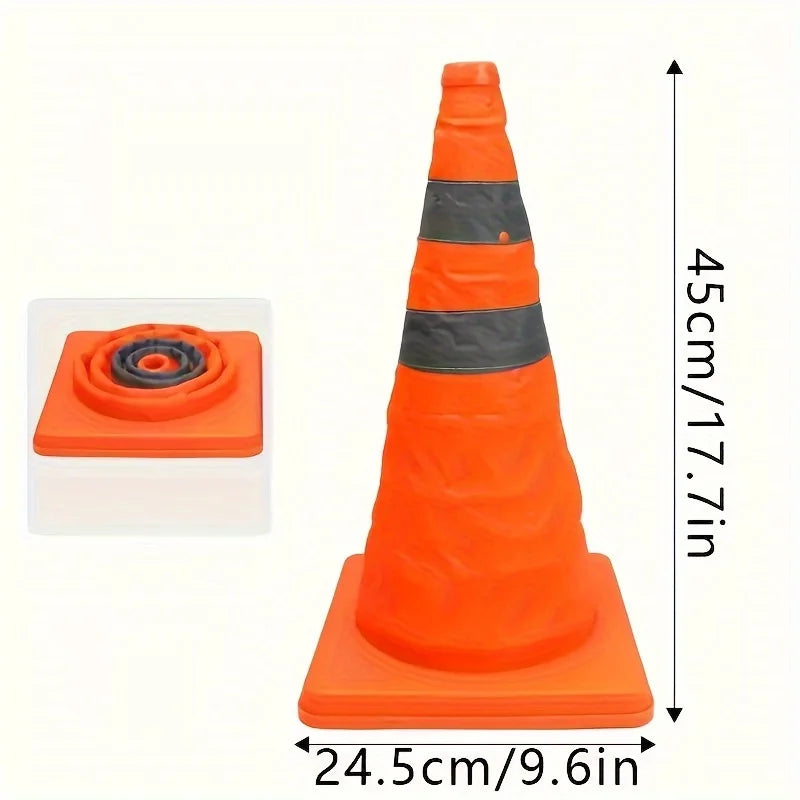 1 collapsible telescopic safety reflective traffic cone, portable warning cone for traffic emergency barrier facilities
