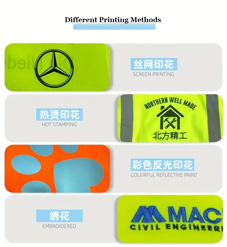 High Visibility Red Safety Vest Reflective Multipockets Summer Hi Vis Workwear Waistcoat for Aircraft Maintenance Work Jacket