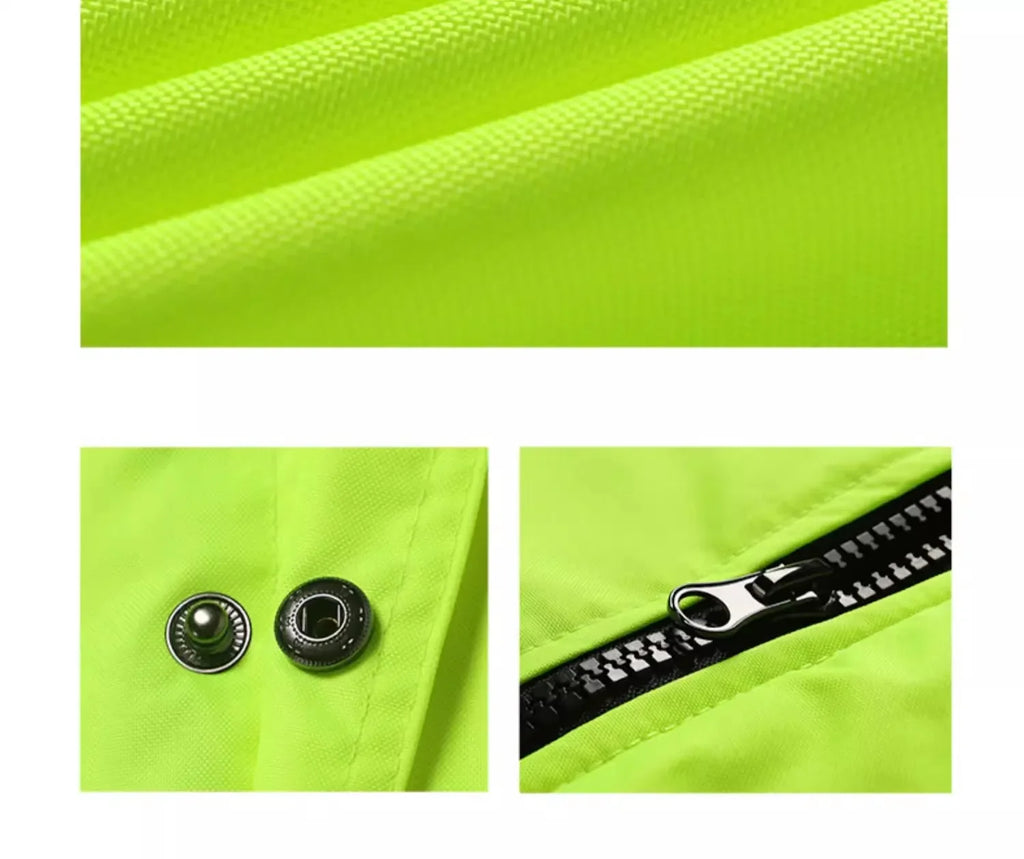 Hi Vis Cotton Winter Safety Coat,Safety Jackets Waterproof with Pockets and Zipper,Traffic Highway Rain Coat