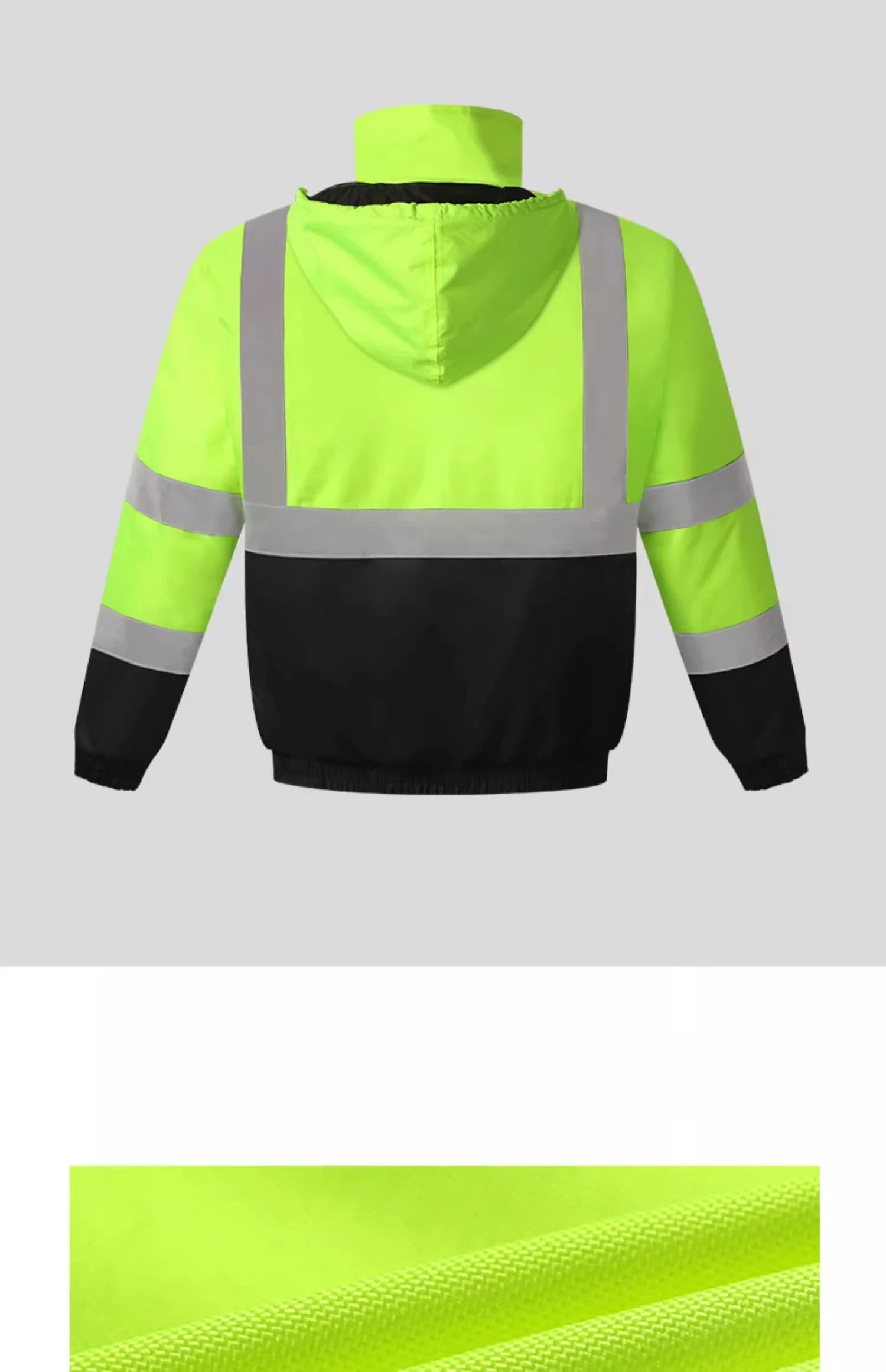 Hi Vis Cotton Winter Safety Coat,Safety Jackets Waterproof with Pockets and Zipper,Traffic Highway Rain Coat