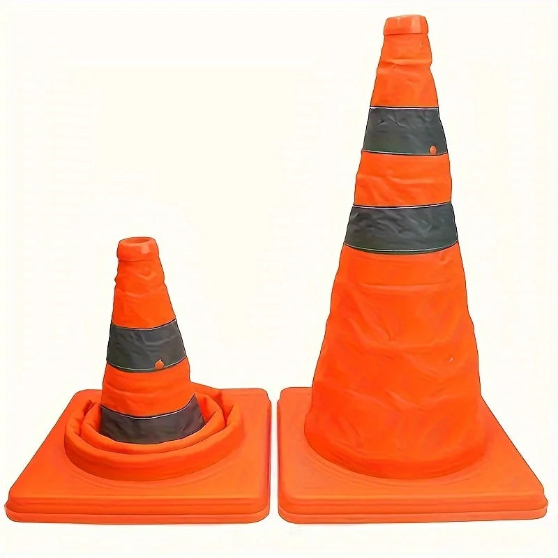 1 collapsible telescopic safety reflective traffic cone, portable warning cone for traffic emergency barrier facilities