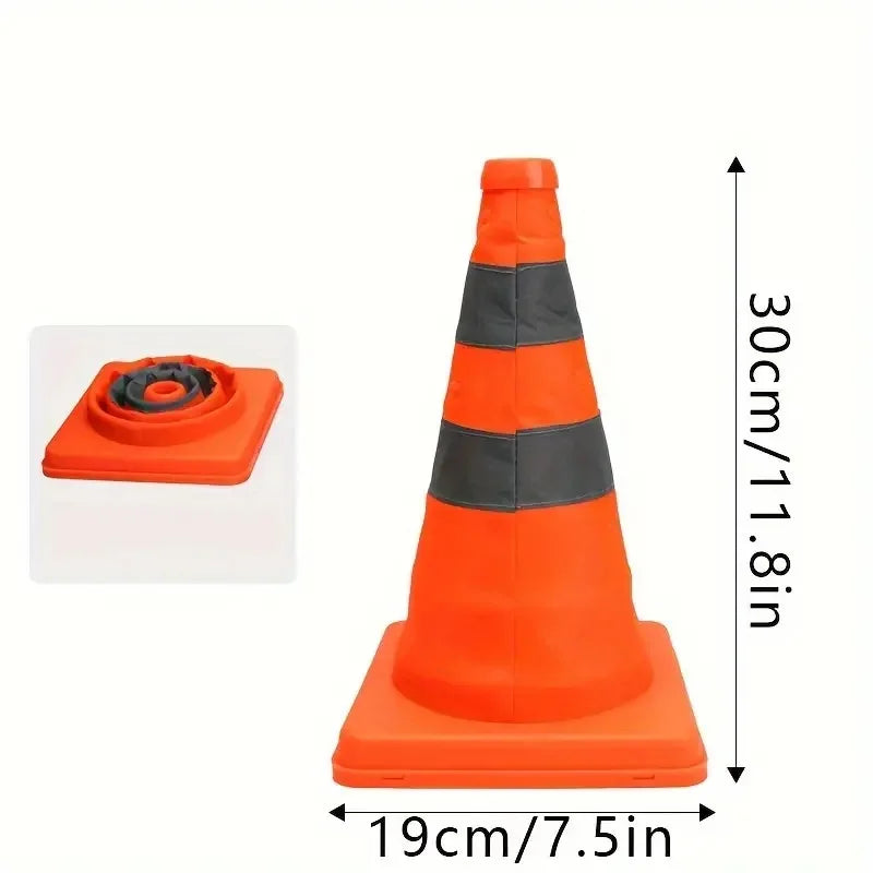 1 collapsible telescopic safety reflective traffic cone, portable warning cone for traffic emergency barrier facilities