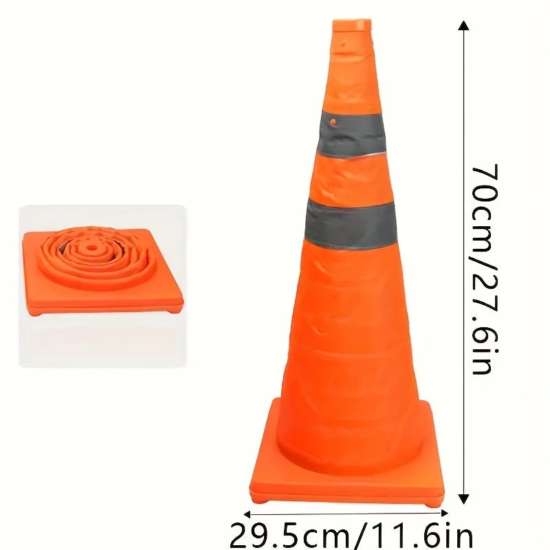 1 collapsible telescopic safety reflective traffic cone, portable warning cone for traffic emergency barrier facilities